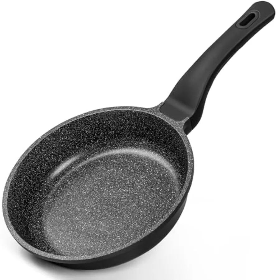 

Nonstick Frying Pan - Non Stick Small Frying Pan with Silicone Handle Easy to Clean, All Stovetops Compatible, Durable for Use