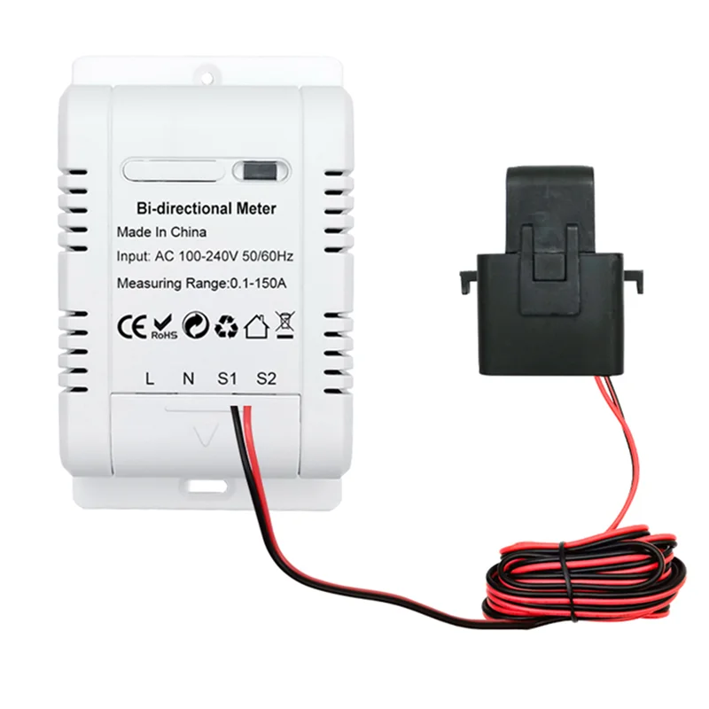 Solar PV Bidirectional Two Way ZigBee Energy Meter with Clamp Current Sensor Tuya KWh Monitor Automation 110V 240VAC