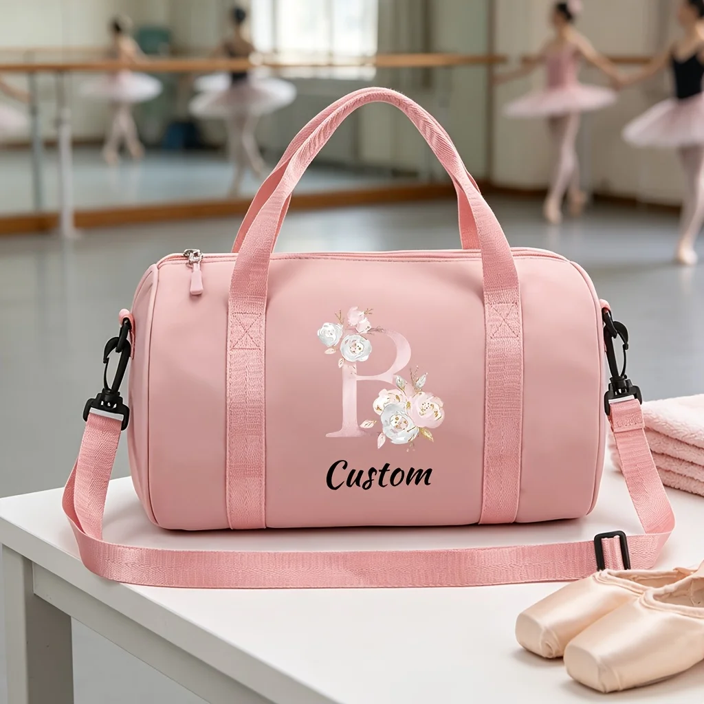 Customizable Handheld Fitness Bag, 26 Letters Element Print. Personalized Crossbody Bag, Fashion Yoga Bag, Latin, Ballet, Fitnes