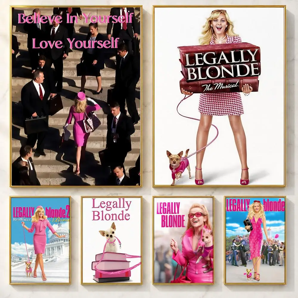 High-quality Movie L-Legally BlondeS Poster Self-adhesive Art Poster Decoracion Painting Wall Art White Kraft Paper Home Decor