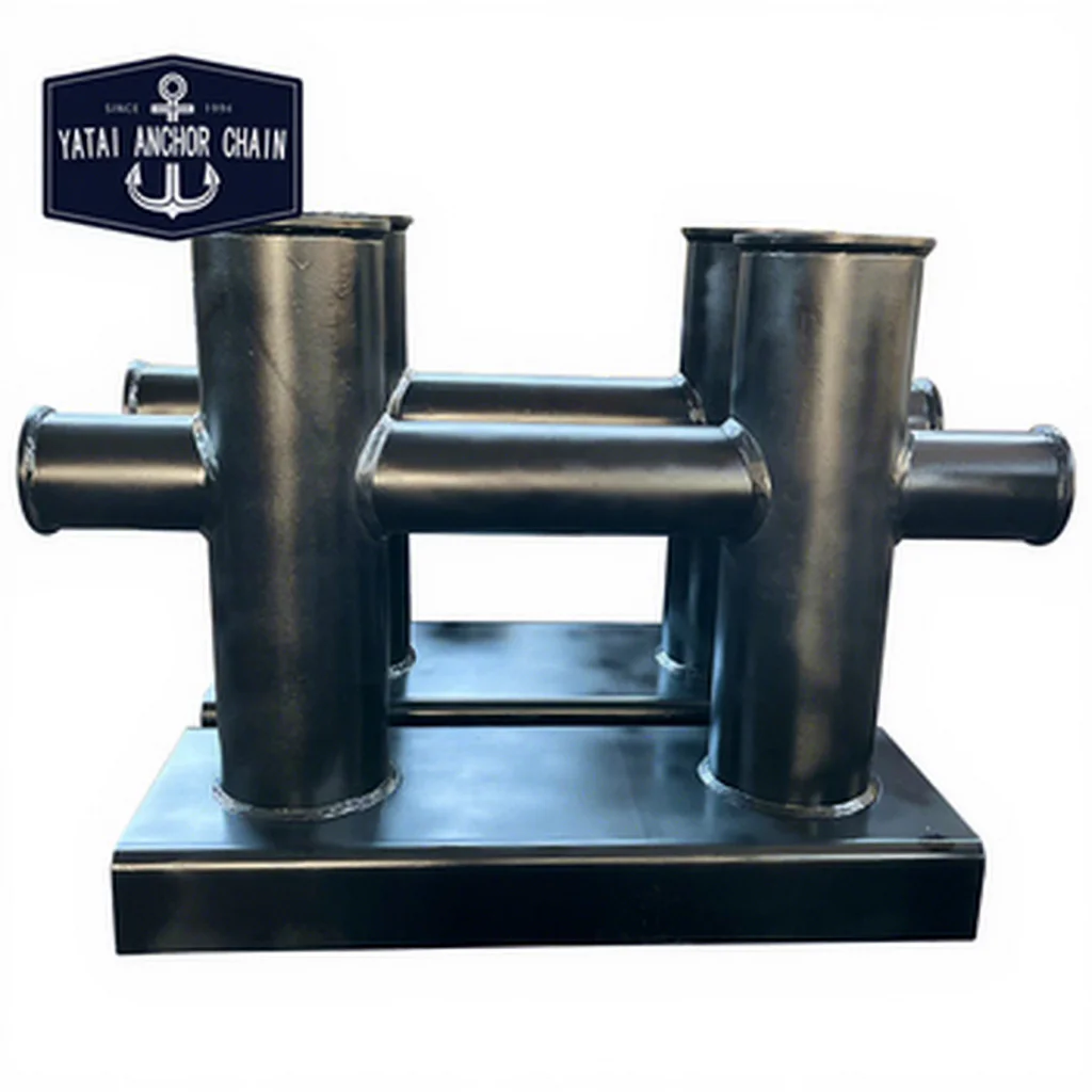 New YaTai Customizable Steel Double Cross Mooring Bollard Marine Outfitting for Boats and Ships