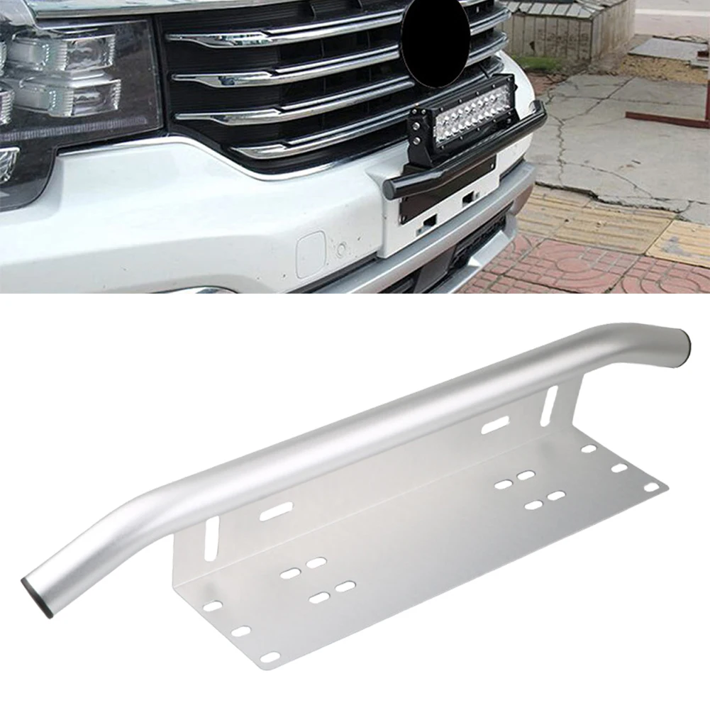 Car License Plate Light Frame Holder Aluminum Alloy Off Road LED Light Bar Frame Holder Front License Plate LED Light Bar Frame