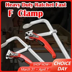 4 Style Ratchet Fast F Clamp For Guide Rail System All-Steel Forged Guide Rail Clamp Carpenter Fixed Clamp Machine Hand Tool