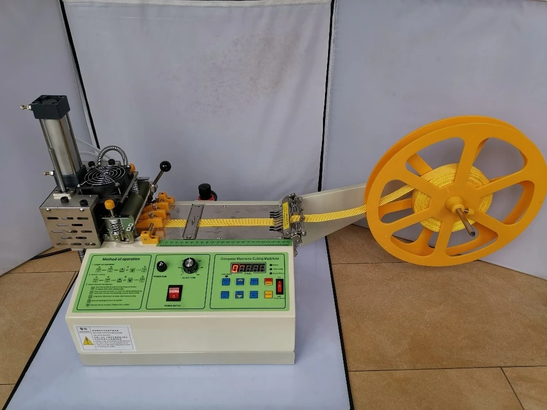 988TJ hot and cold Cloth tape cutting machine zipper webbing elastic belt automatic cutting machine Automatic entrainment