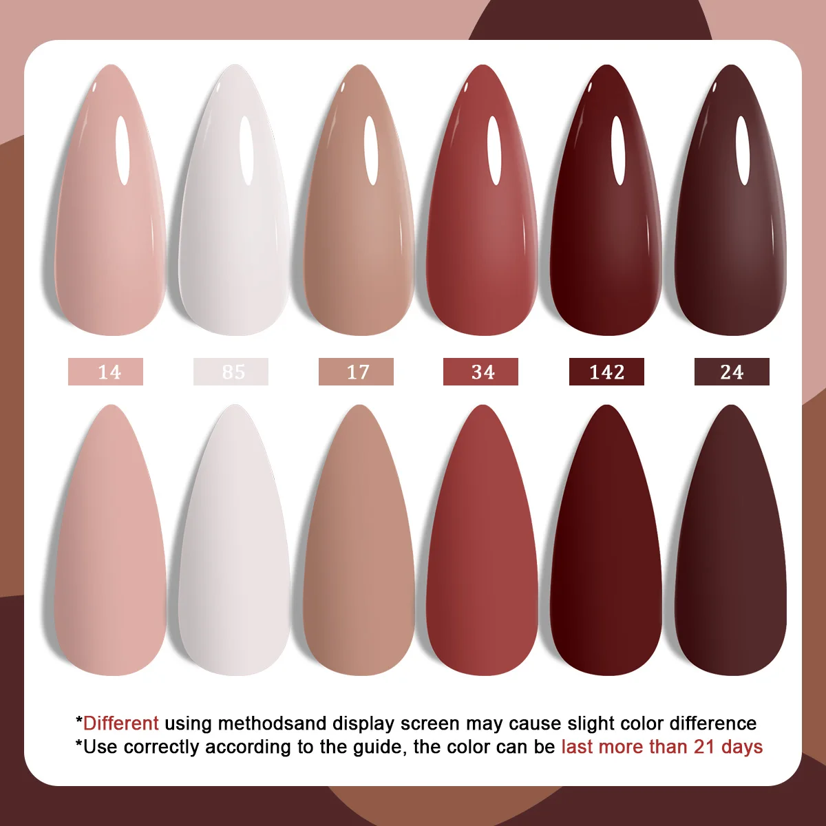 مجموعة طلاء أظافر جل بستة ألوان - تركيبة طويلة الأمد ومضادة للتقشير والتي يمكن إزالتها عن طريق التغطيب - مناسبة للمنزل الاحتفالي