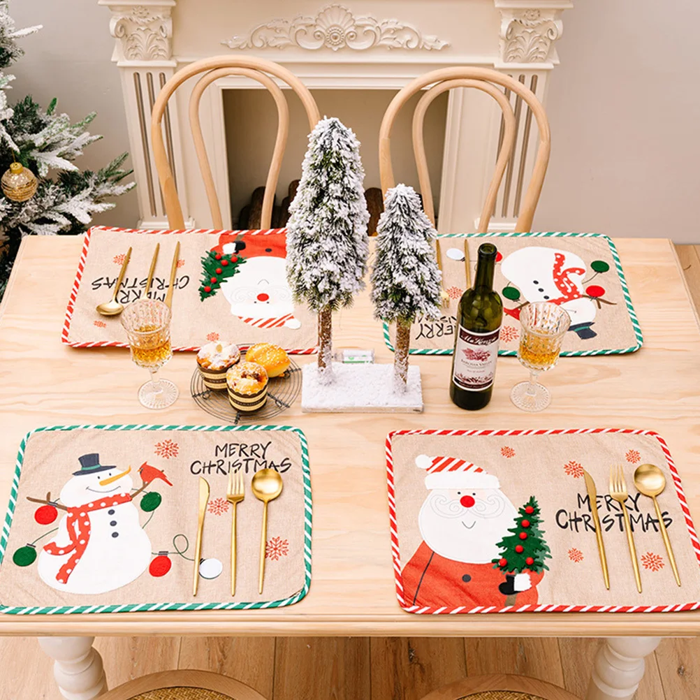 شريط تصميم عيد الميلاد المفارش القماش مكان الحصير مقاومة للحرارة المضادة للانزلاق عيد الميلاد الجدول حصيرة المنزل عشاء ديكور للطاولات الطرف