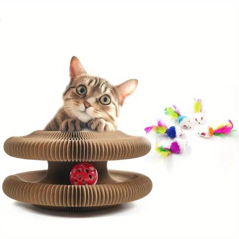 Magic Cat Scratcher with Plush Mouse Toy
