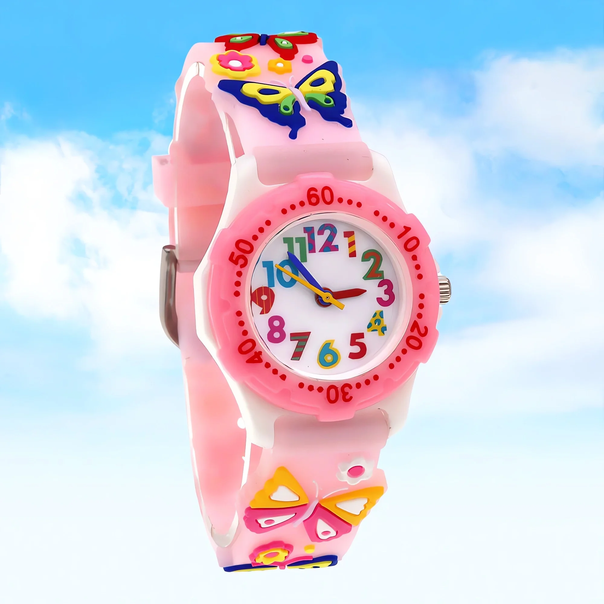 3D Student Sports Watch Waterproof Digital Display Quartz Movement Soft Silicone Strap Active Youth Timepiece Accessory