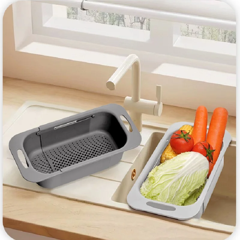 

Vegetable and Fruit Basket for Home Use, Rectangular, Extendable, for Sink and Kitchen