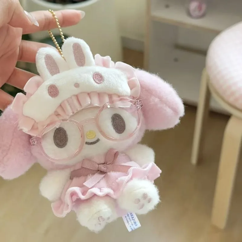 Sanrio cartoon melody chaveiro de pelúcia pingente mochila diária acessórios de moda personalizados presentes do festival das crianças