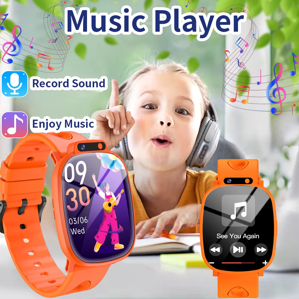 LAXASFIT Children's Smartwatch 1.88inch HD Display Photo Album Watch Faces Educational Fun Games Alarm Reminders  Boys and Girls