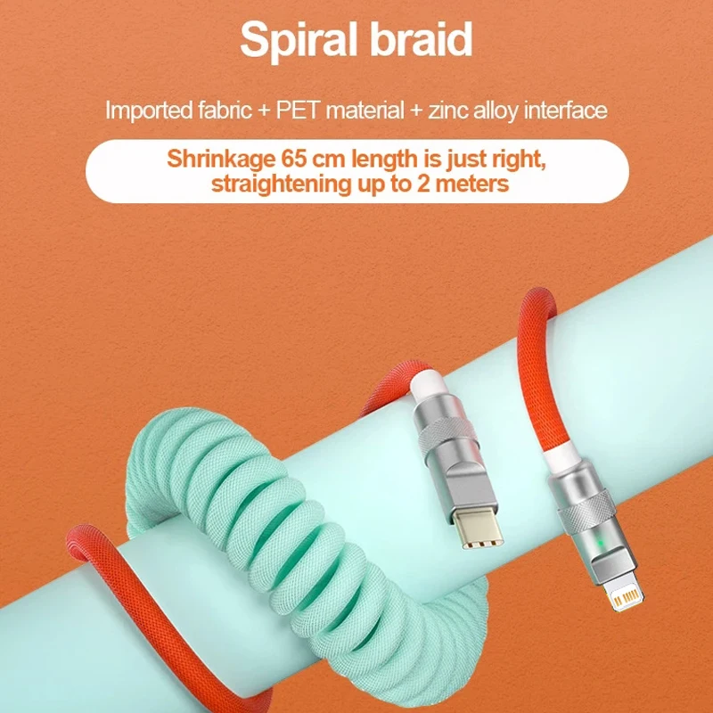 Stretch Super Fast Charging 120W 6A USB C iOS Cable For iPhone 14 Type-C Silicone Quick Charge Xiaomi Huawei Samsung Data Line