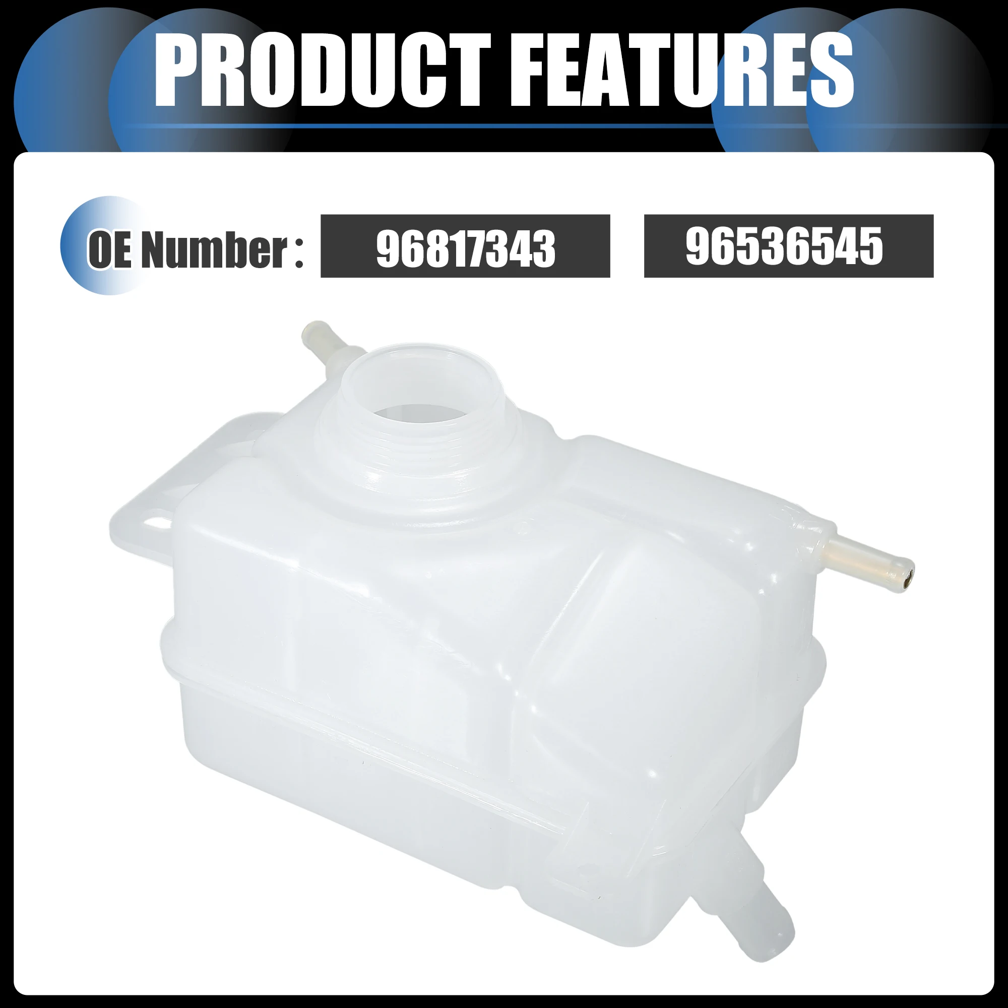 

UXCELL Coolant Reservoir Water Expansion Tank, Engine Coolant Expansion No.96817343 for Chevrolet Aveo 2004-2008 White, 1 Pc