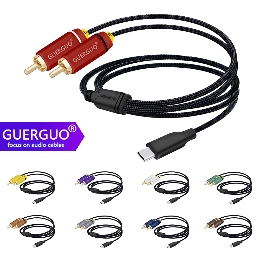 

Аудиокабель USB C — RCA, USB типа C — 2 разъема RCA «папа» Y-разветвитель, адаптер, совместимый усилитель, микшер, домашний кинотеатр, динамик