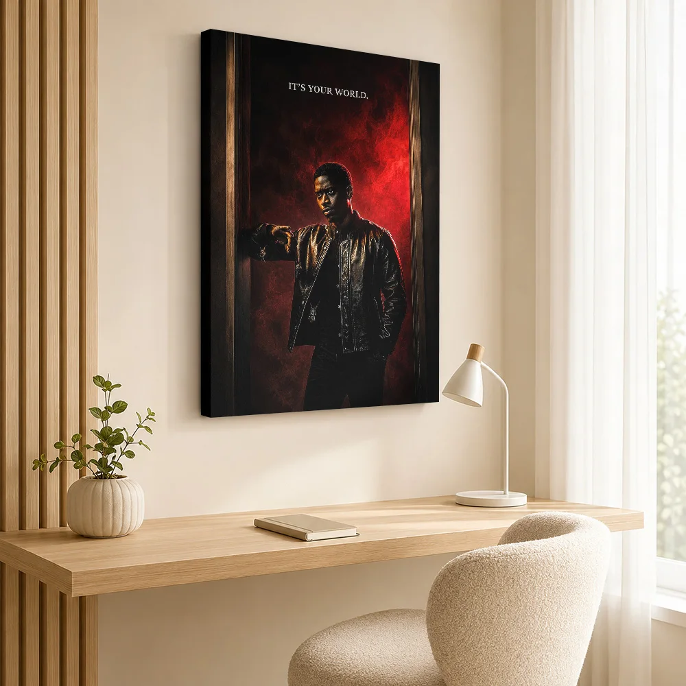 Snowfall Franklin Saint Portrait Framed Canvas Poster Customized Photo Modern Graphic Composition Wall Art For Cinema Lounge