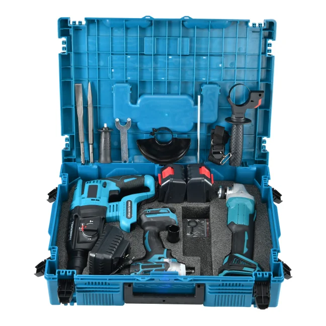 21V Multipurpose Rechargeable Lithium Battery Washer Cordless Chain Reciprocating Saw Angle Grinder Polishing Machine Set
