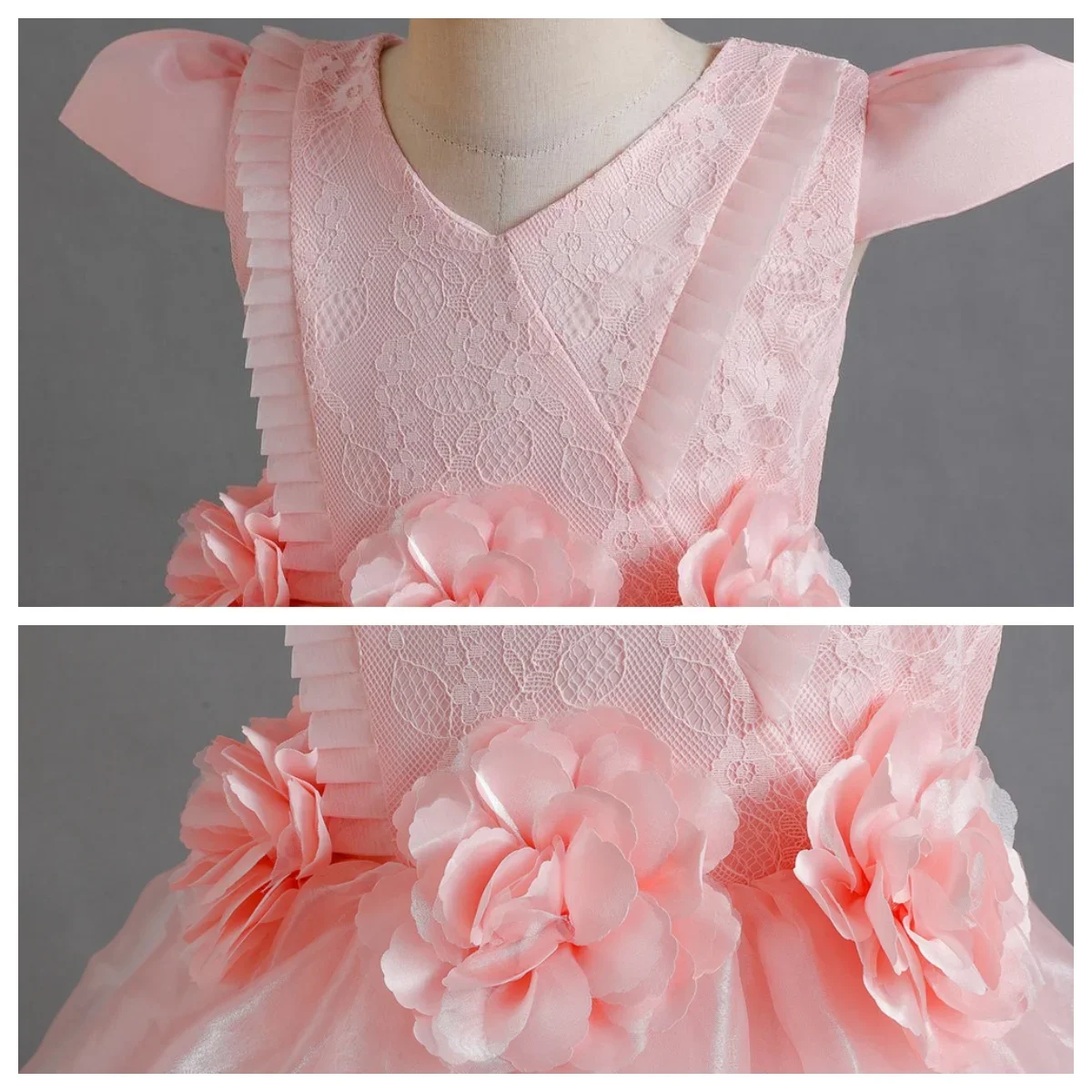 2024 Girls Elegant Luxury Birthday Baby Princesa Dress Kids Party  Holiday Dresses 5 To 8 10 12 Years Old Pink Children Clothes