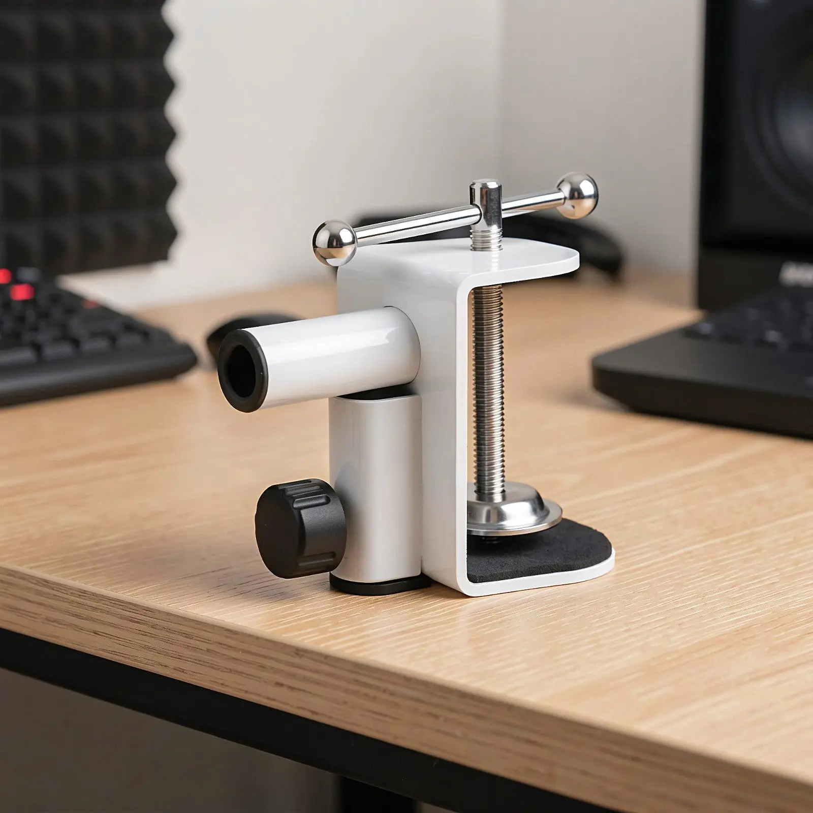 Microphone Clamp Base Adjustable Metal Desk Mount Screw for Boom Arm Live Streaming Online Classes Studio Adjustable Desk Clamps
