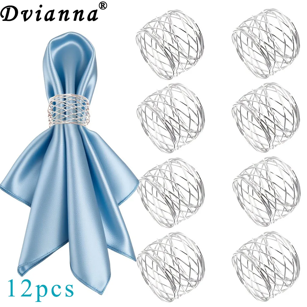 

12Pcs Durable Metal Napkin Rings Modern Round Napkin Holders for Wedding Thanksgiving Christmas Party Table Decorations