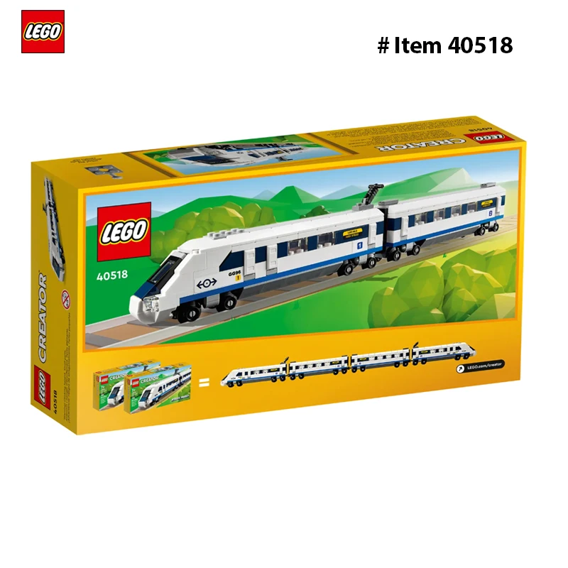 Lego-40518 Creator High-Speed Train 2, connected carriage, which is a driver\'s compartment and has a sloping front