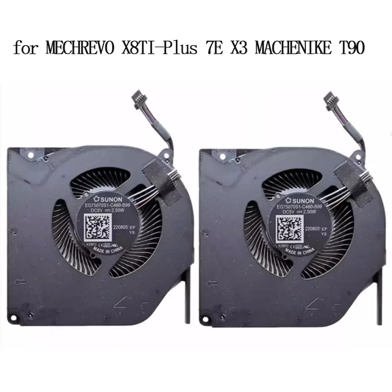 Laptop Cooling Fan for MECHREVO X8TI-Plus 7E X3 MACHENIKE T90 PLUS CPU Cooler Radiator GK7CN6S THER7GK7C6 EG75070S1-C460-S99 1cm