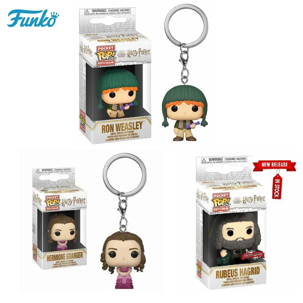 Funko Pop Hermione Granger Rubeus Hagrid Ron Weasley Keychain Toy Action Toy Figures Pocket Pop Keychain Collection Model Toys