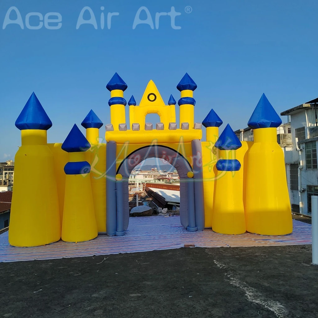 Arco inflável ar explodir crianças castelo arco inflável castelo portão inflável castelo arco