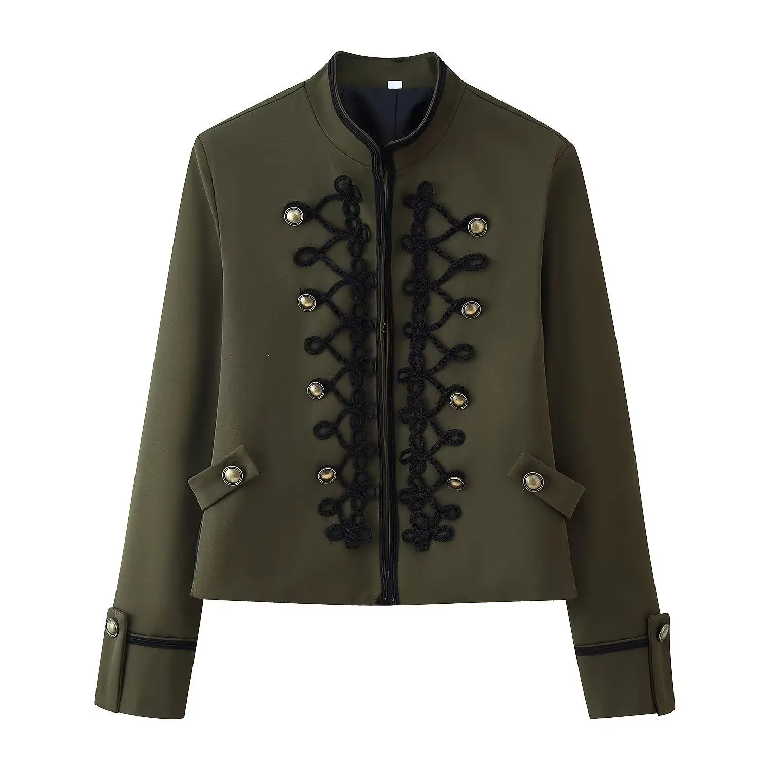 JNLEAOG Summer New Women's Fashionable Versatile Shoulder Pad Rope Knot Suit Jacket Standard Style Long Sleeve Polyester