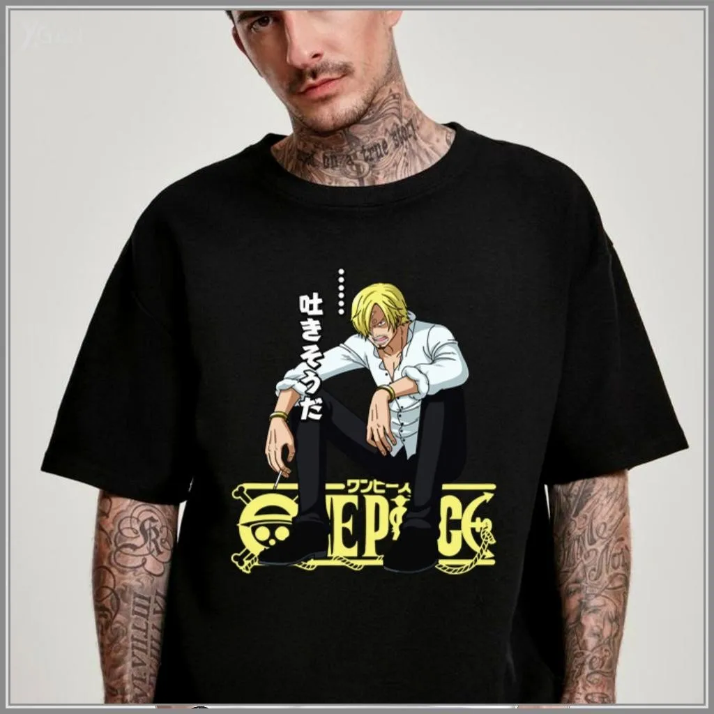 One Piece Anime Sanji OP080X Baju Printed T-shirt Men's and Women's T-shirt Men's Top Sports T-shirt 2026 Summer New Tee