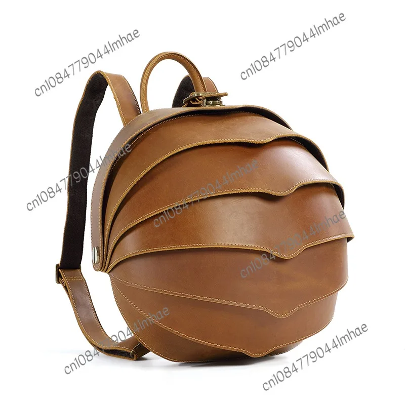 Personalized Beetle Shape Backpack First Layer Cowhide Leather Backpack Fashion Men Multifunctional Bag