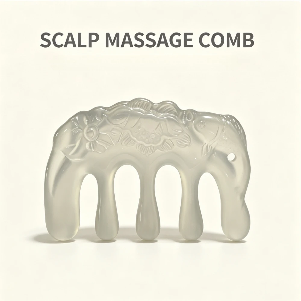 Goldfish‑Shape Carved Wide‑Tooth Shampoo Comb, Meridian Scraping Scalp Massager for Hair Massage