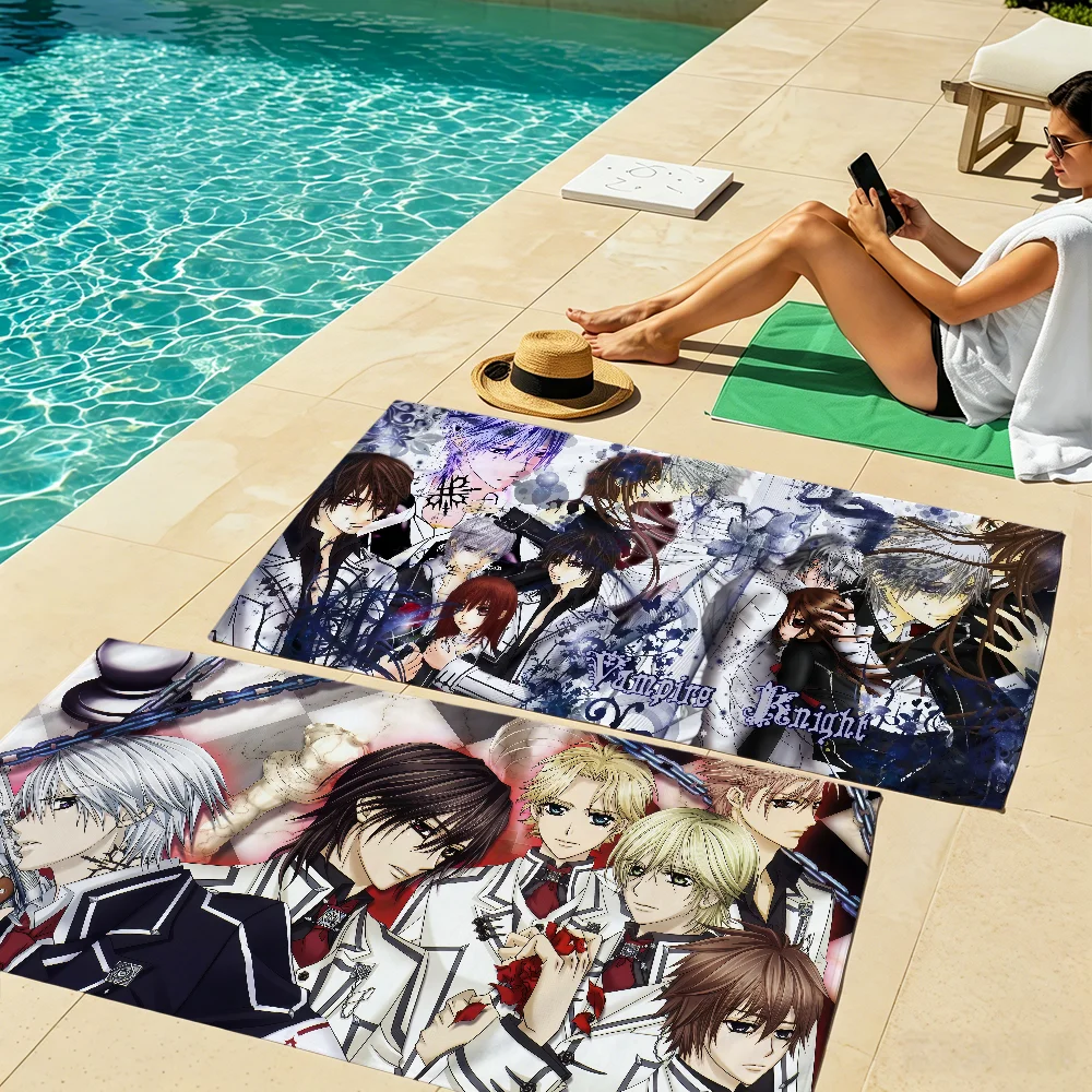 Manga Classic Anime Cool Art V-Vampire Knight Soft Dry Beach Towels Trip Towel Swim Summer Holiday Bathing Pool Camp Gift