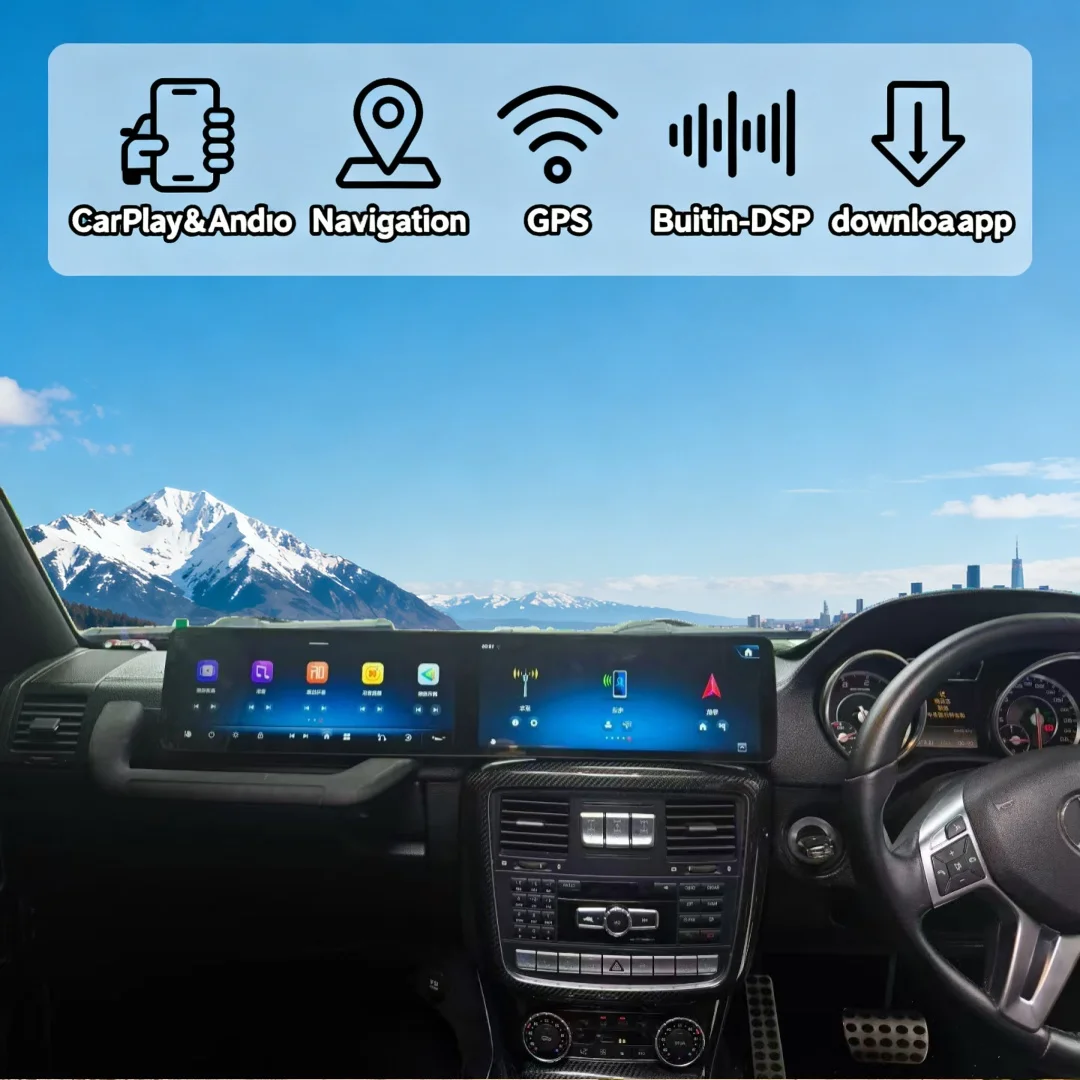 

Navi 12.3+12.3" HD Dual Screen For Mercedes Benz G Class W463 NTG 5.0 2013-2018 Carplay Android Multimedia Player Stereo Car GPS