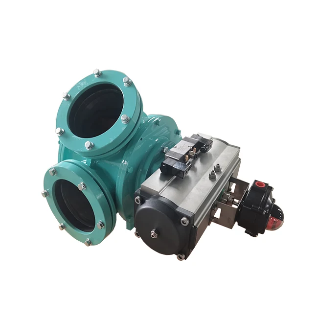 Automatic Solenoid Pneumatic Drive Two Way Diverter Valve Cast Iron 380-460V