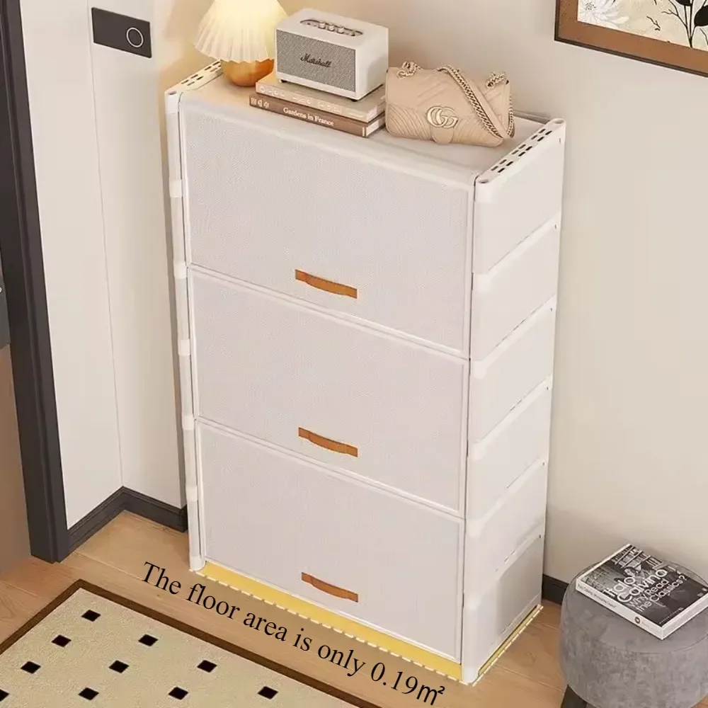 Scarpiera antipolvere Scaffale per scarpe multistrato Scaffale salvaspazio per scarpe Supporto per scarpe in tessuto non tessuto addensato e portaoggetti