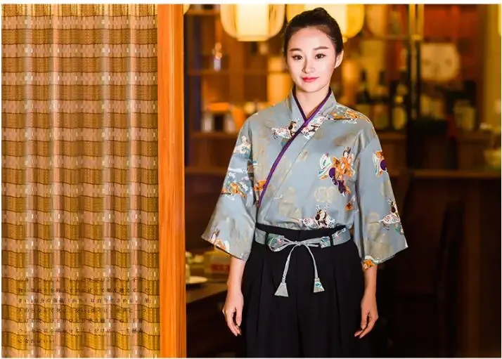Uniformes de réceptionniste de Cuisine japonaise pour femmes, costume de travail de Restaurant, de Sushi, serveur d'hôtel, printemps