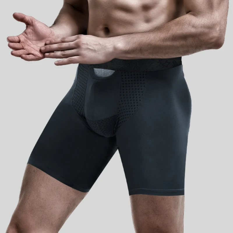 Men Breathable Boxers Briefs Sexy Pouch Support Anti Chafe Large Size Breathable Comfort British Style Underwear Daily Wear