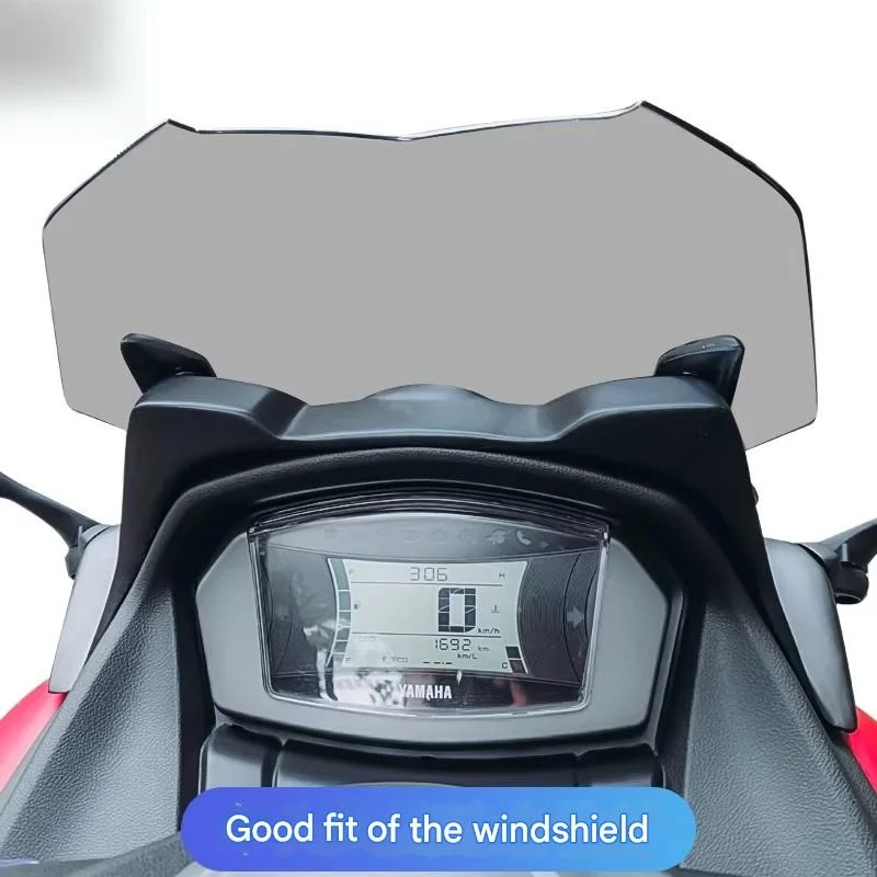 FOR YAMAHA NMAX155 20-24 Complete Front Windshield Kit Optically Distortion-Free Windshield with Precisely Polished Rounded Edge