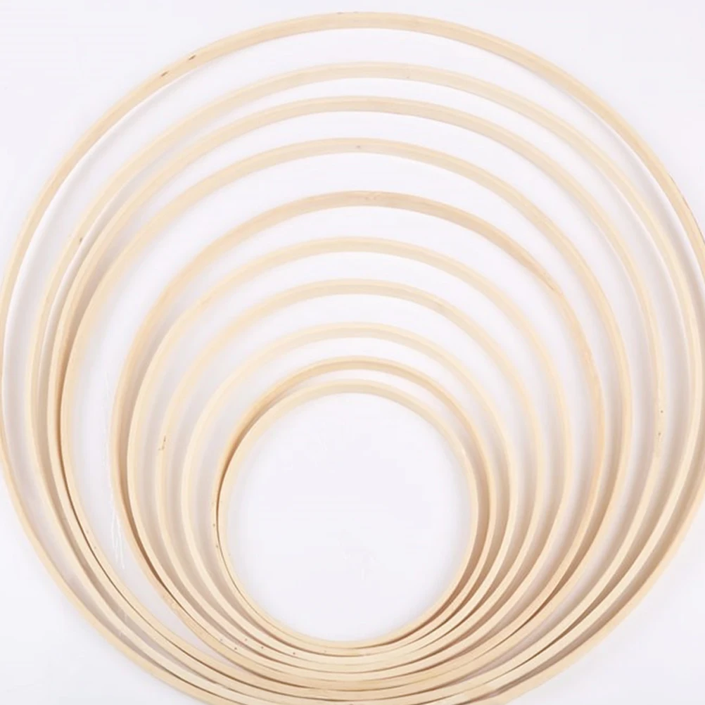 

10pcs Bamboo Embroidery Hoops Craft Rings for DIY Needlework Quilting Wall Decorations Embroidery Circle Beginner Gifts
