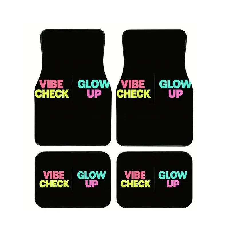 

Rainbow Gradient Vibe Check Glow Up Car Floor Mats, Durable Waterproof Auto Foot Mats Stylish Decor For Car SUV Interior Decor