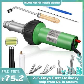 الحرارة البنادق 1600 واط الهواء الساخن البلاستيك لحام ، بندقية الهواء الساخن 40 درجة مئوية-600 درجة مئوية تعديل درجة الحرارة ل الوفير PP بك يتقلص البلاستيك