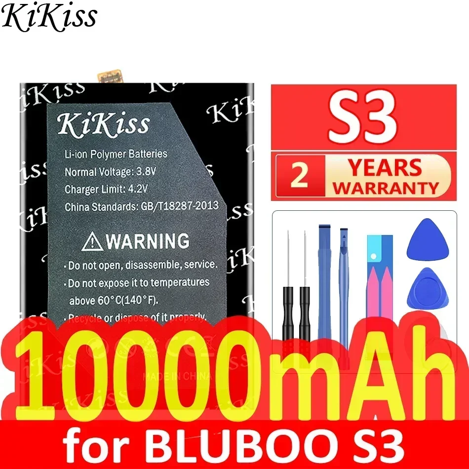 KiKiss Battery 10000mAh S 3 for BLUBOO S3 Mobile Phone