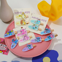 Anime Disney Hair Clip Stitch Headwear Girls Hair Accessories Cartoon Stitch Dolls print Cute Kids Hairpins Barrette Party Gift