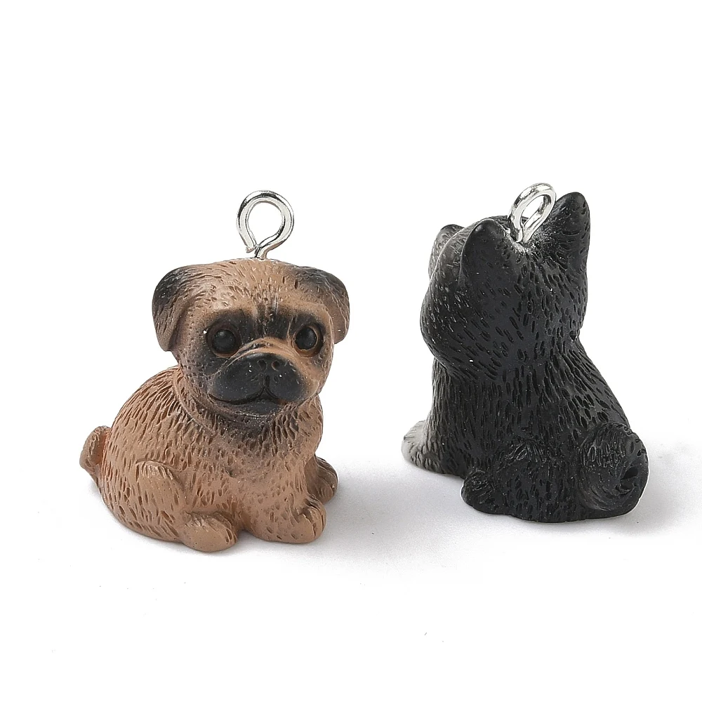 60pcs Mixed 3D Resin Dog Charms Cute Poodle Puppy Animal Pendants for Bracelets Decor Earrings Necklace Jewelry Making