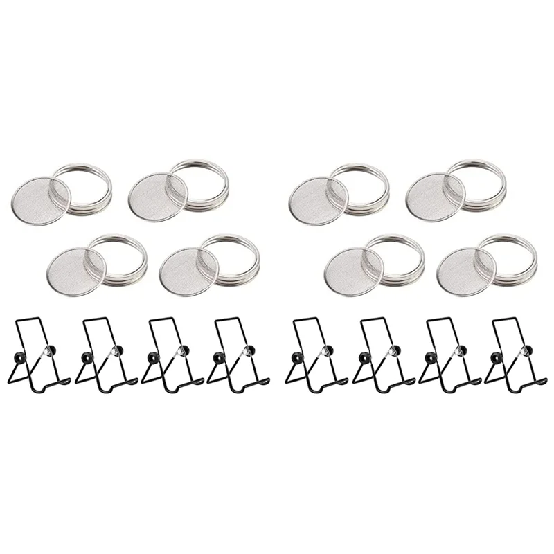 

B17B 8X Sprouting Lid, Jar Germination Kit Accessories,Stainless Steel Sprouting Jar Lid, Sprouting Kit For 86MM Mouth Jars