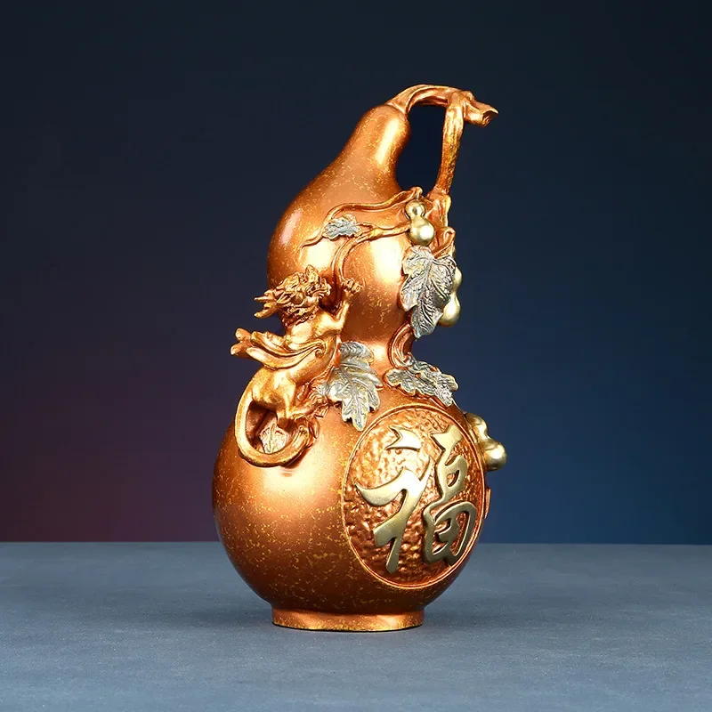 

Colored Copper Fulu Gourd Living Room Entrance Home Decoration Office Crafts Ornament