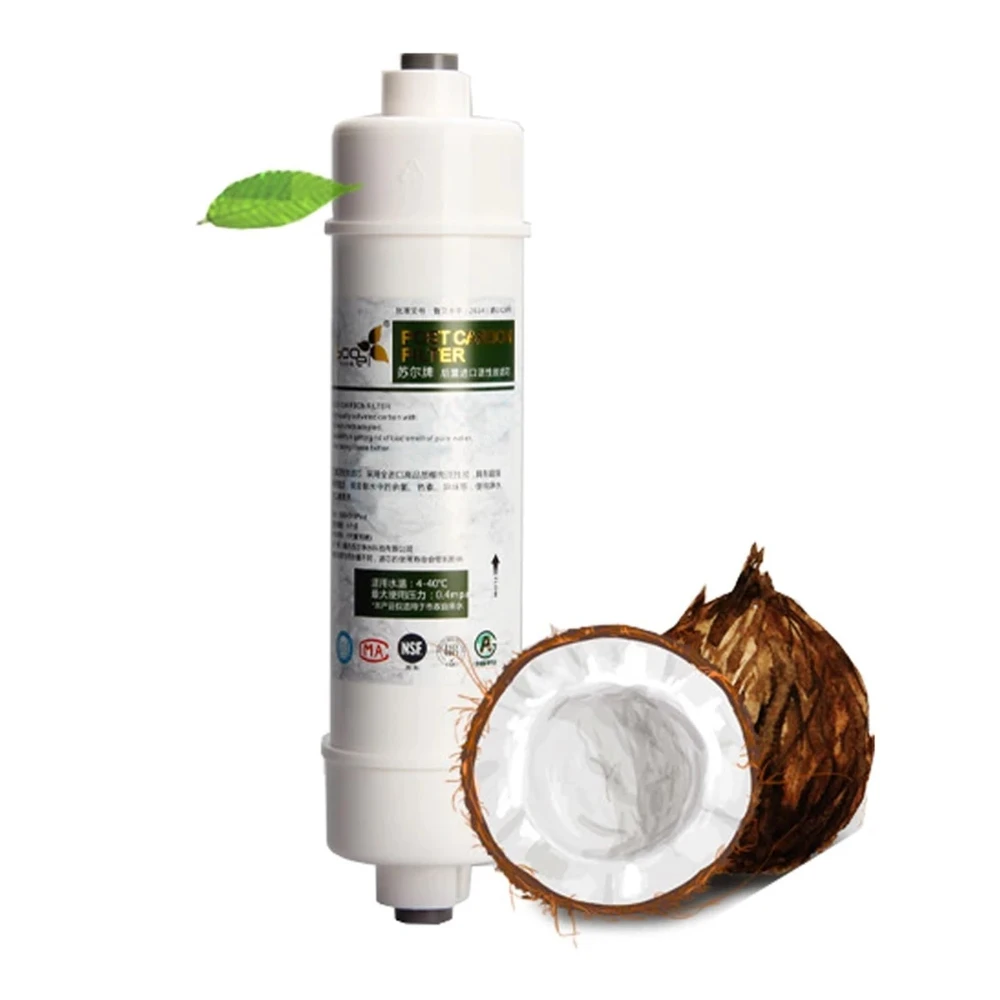 Waternoble 10 Inch Quick Connect Water Filter Inline Coconut Shell Carbon Cartridge for Reverse Osmosis & Ultrafiltration System