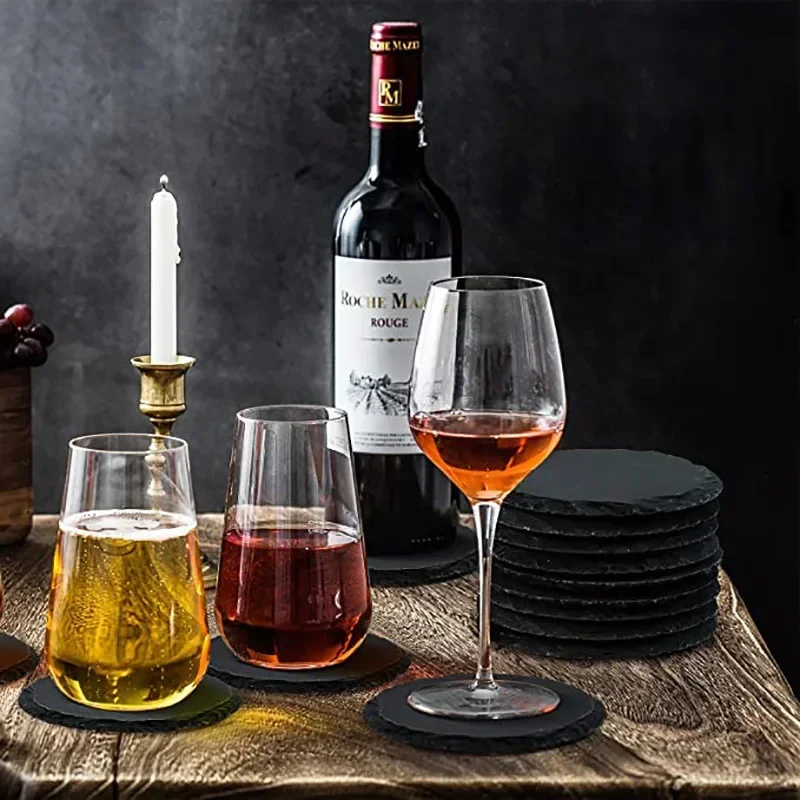 Placa plana de roca japonesa, plato creativo de piedra Natural de Color sólido, cubiertos para cena, Hotel, restaurante, bandeja para servir