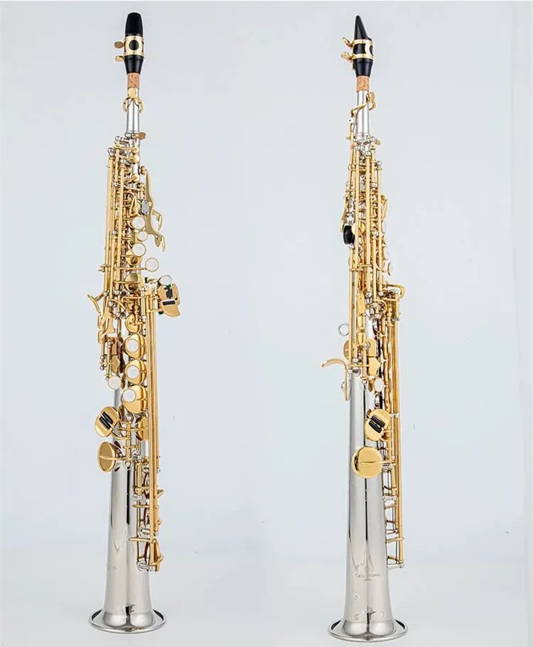 Japan-made W037alto saxophone, B-flat key, straight saxophone instrument, nickel-platedgold keys, brass material, for performanc
