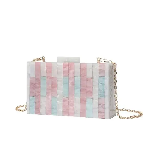 السيدات عشاء حقيبة اللون الربط الاكريليك موضة الاتجاه حقيبة يد سلسلة حقيبة كتف حقائب اليد السيدات Pochette Soirée فام Mariage #3